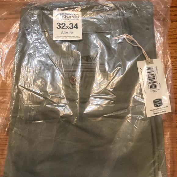 MEN'S SLIM FIT TETON TWILL PANT - OLIVE, 32-34 - Picture 5 of 5